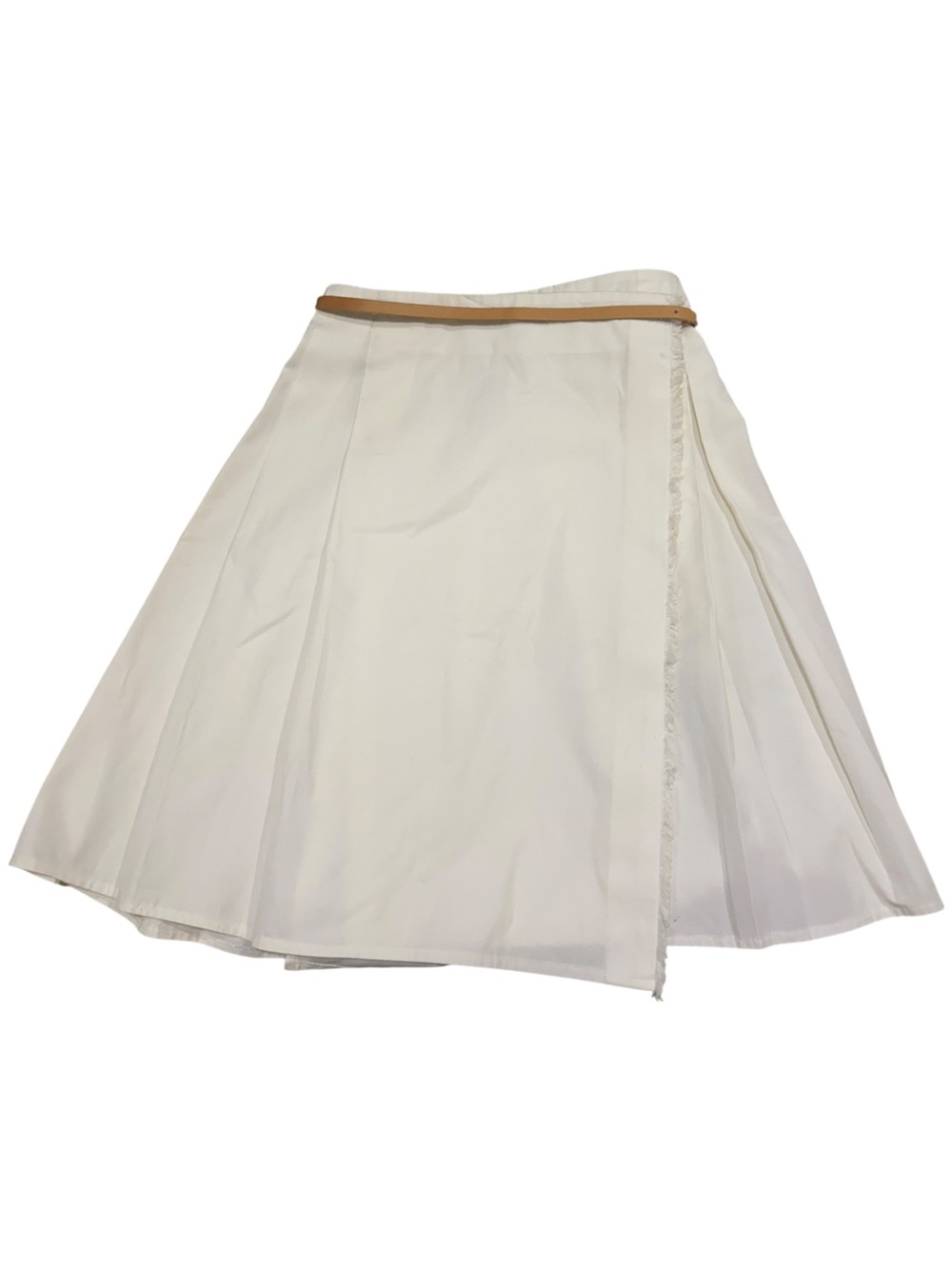 Burberry A Line Belted Wrap Pleated Midi Skirt Women Size 6 White Archives Rare